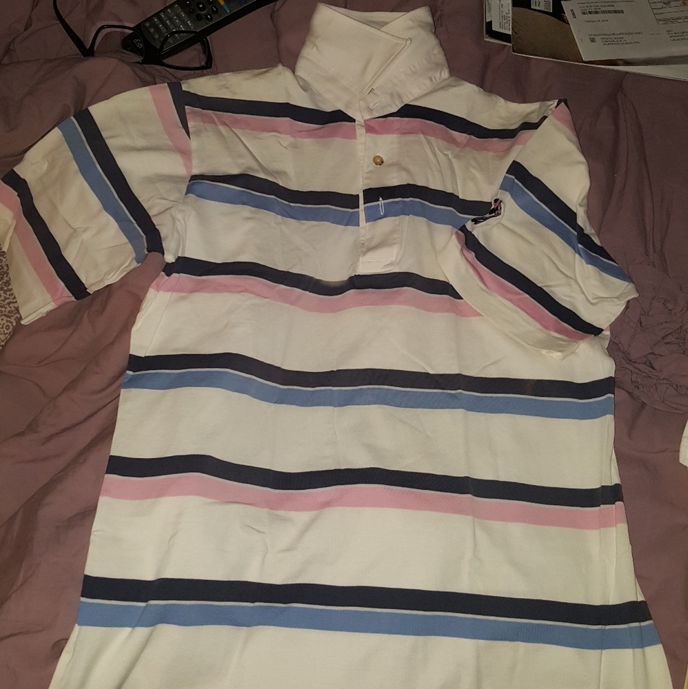 Bright Soft Multi Colored Golf Shirt. Size M.